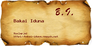 Bakai Iduna névjegykártya